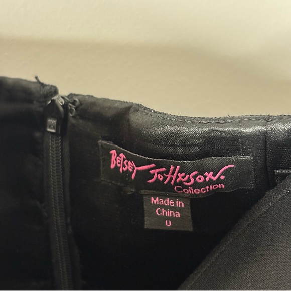 Betsey Johnson Y2K Dress Tulle Black Mini Strapless Vintage - Picture 3 of 5